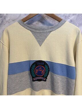 Vintage Pacific Coast Highway Sweatshirt Adult Small Crew Neck Striped